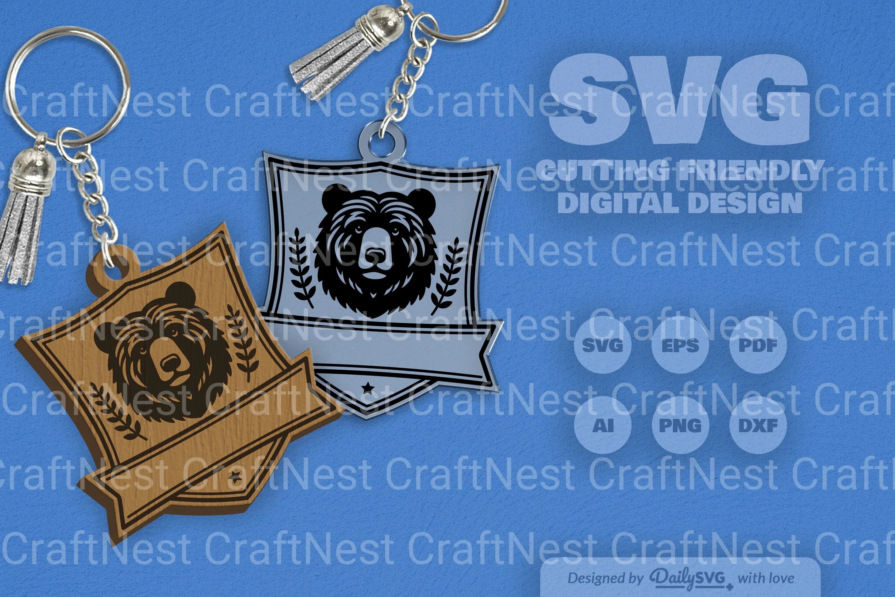 Personalized Wild Animal Keychain SVG Bundle