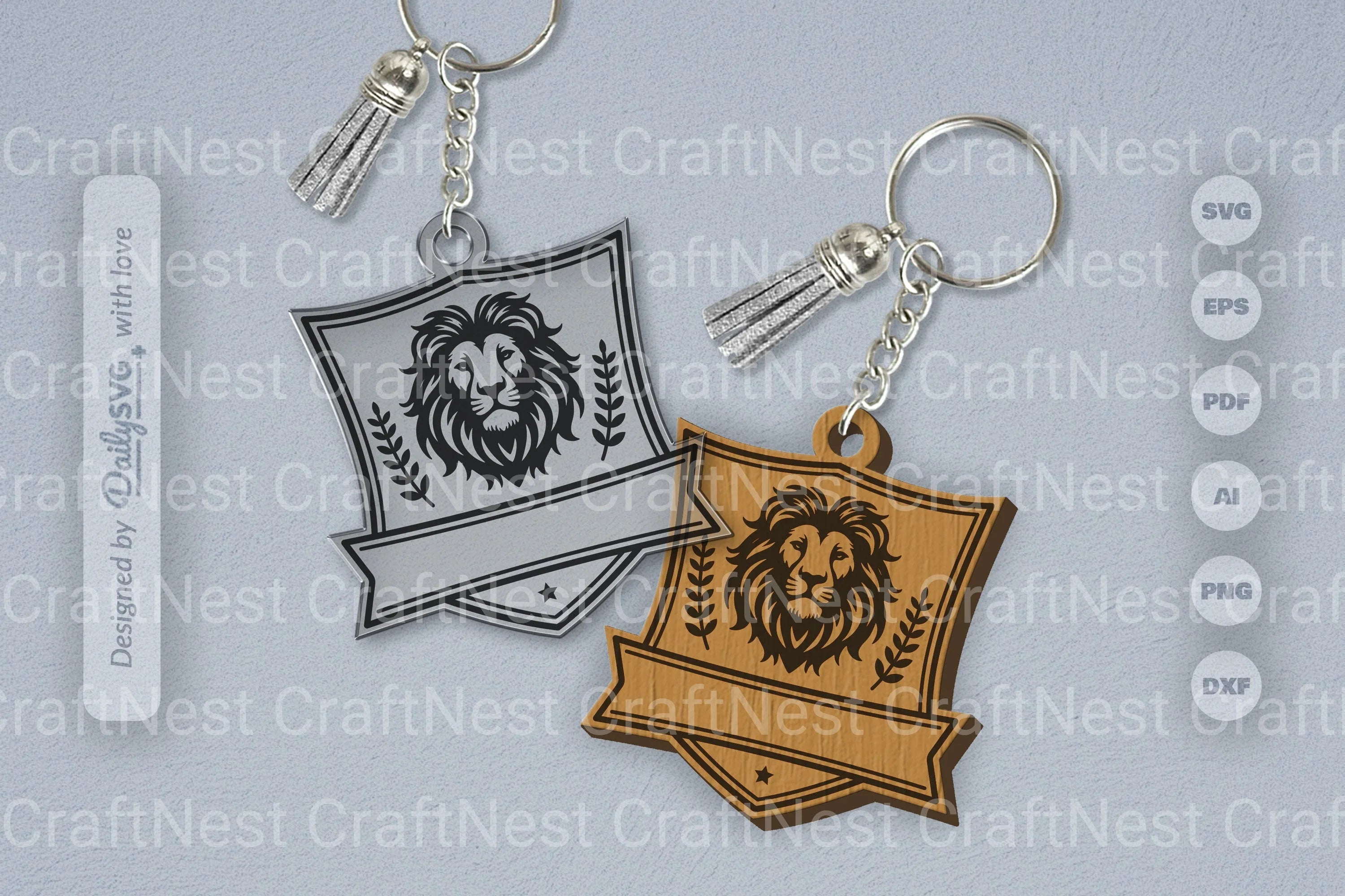 Personalized Wild Animal Keychain SVG Bundle