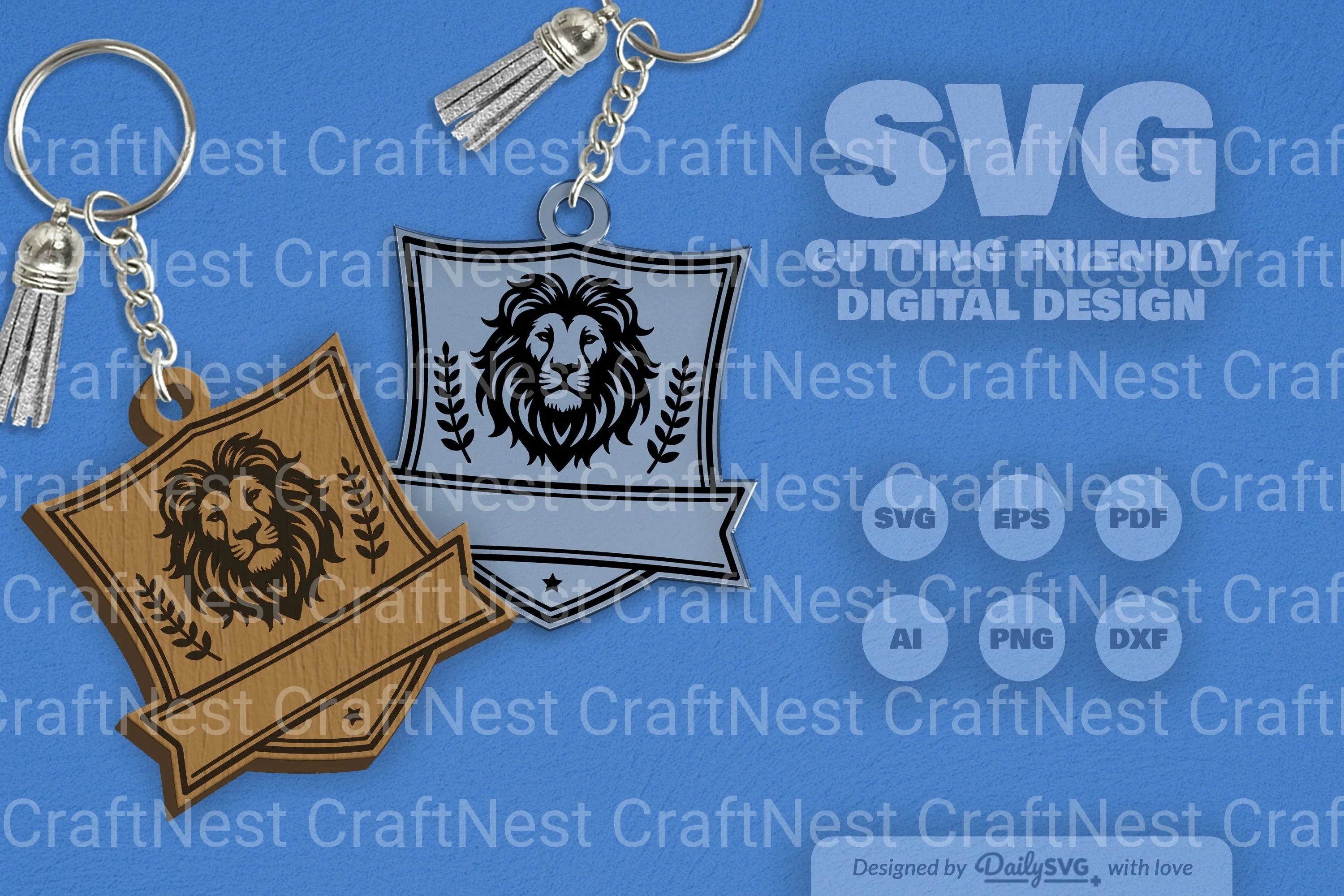 Personalized Wild Animal Keychain SVG Bundle