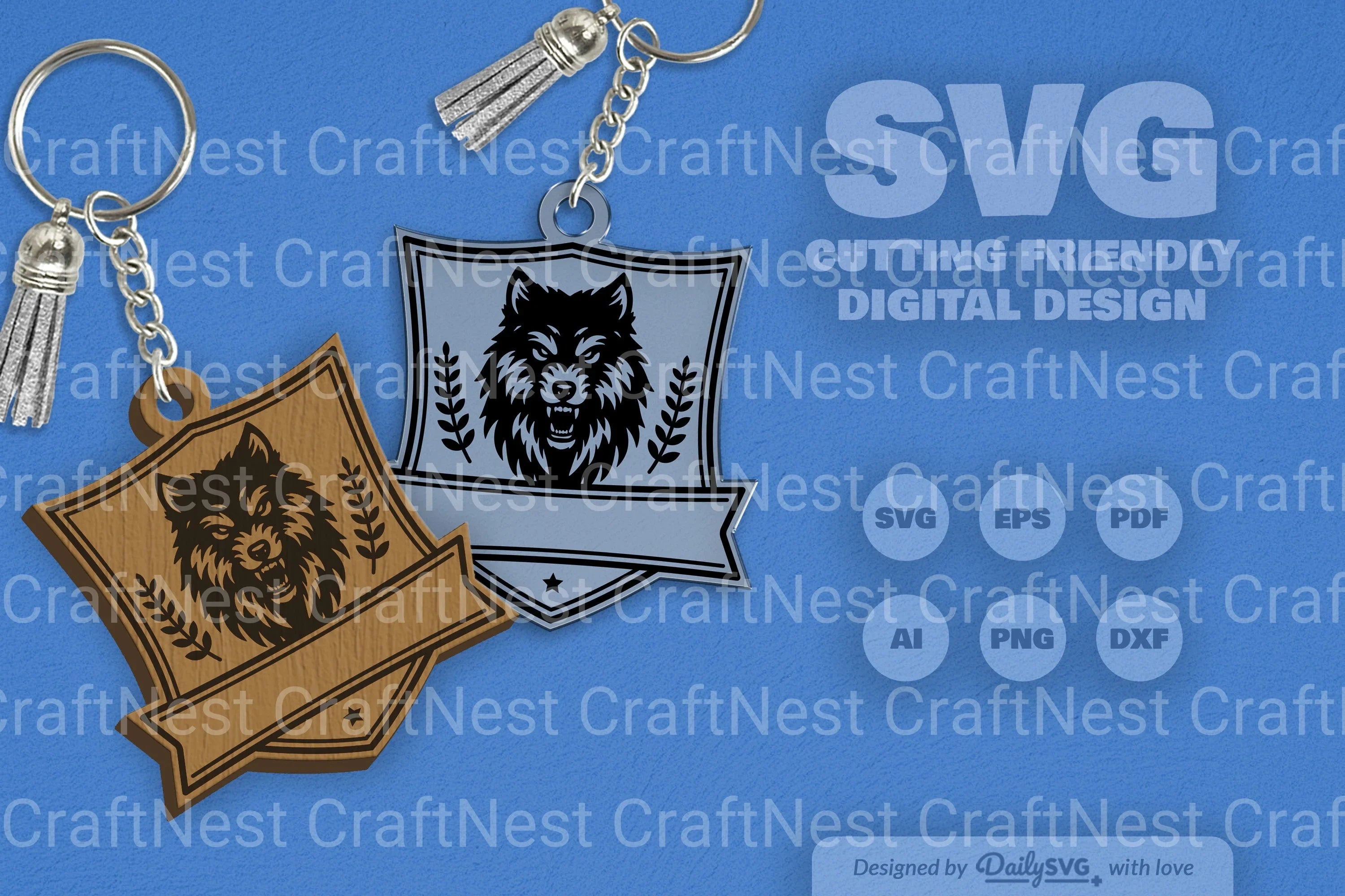 Personalized Wild Animal Keychain SVG Bundle