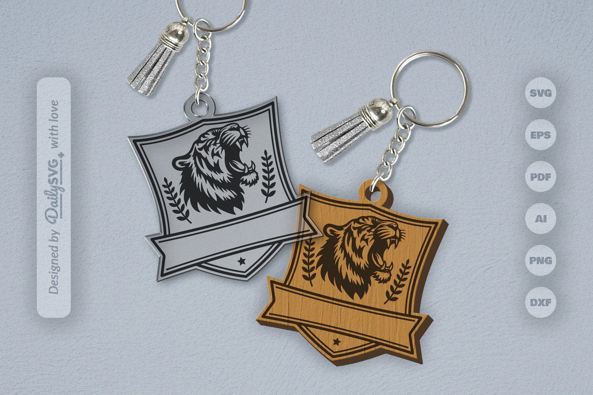 Personalized Wild Animal Keychain SVG Bundle SVGs 6 - CraftNest - Digital Crafting and Art