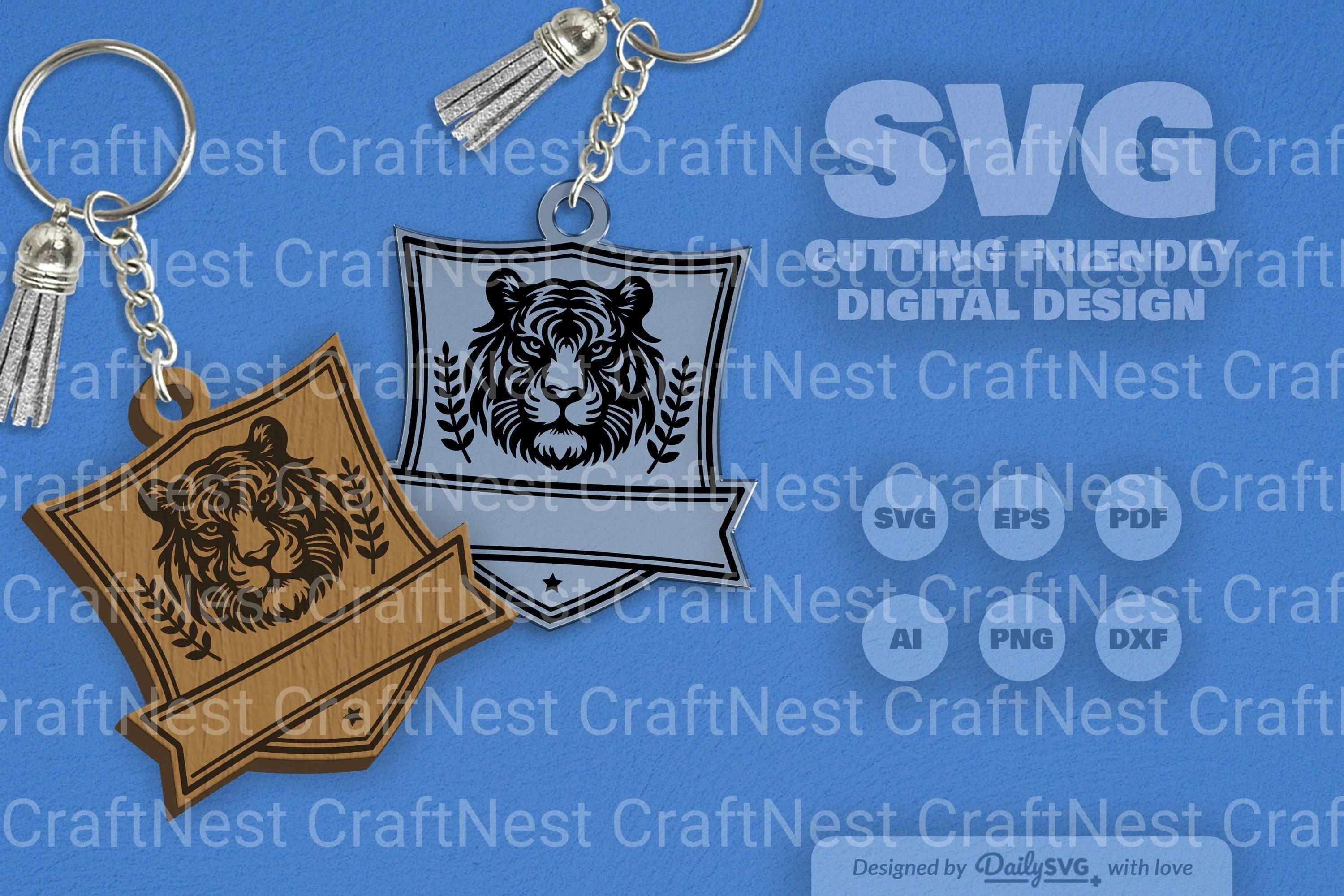 Personalized Wild Animal Keychain SVG Bundle