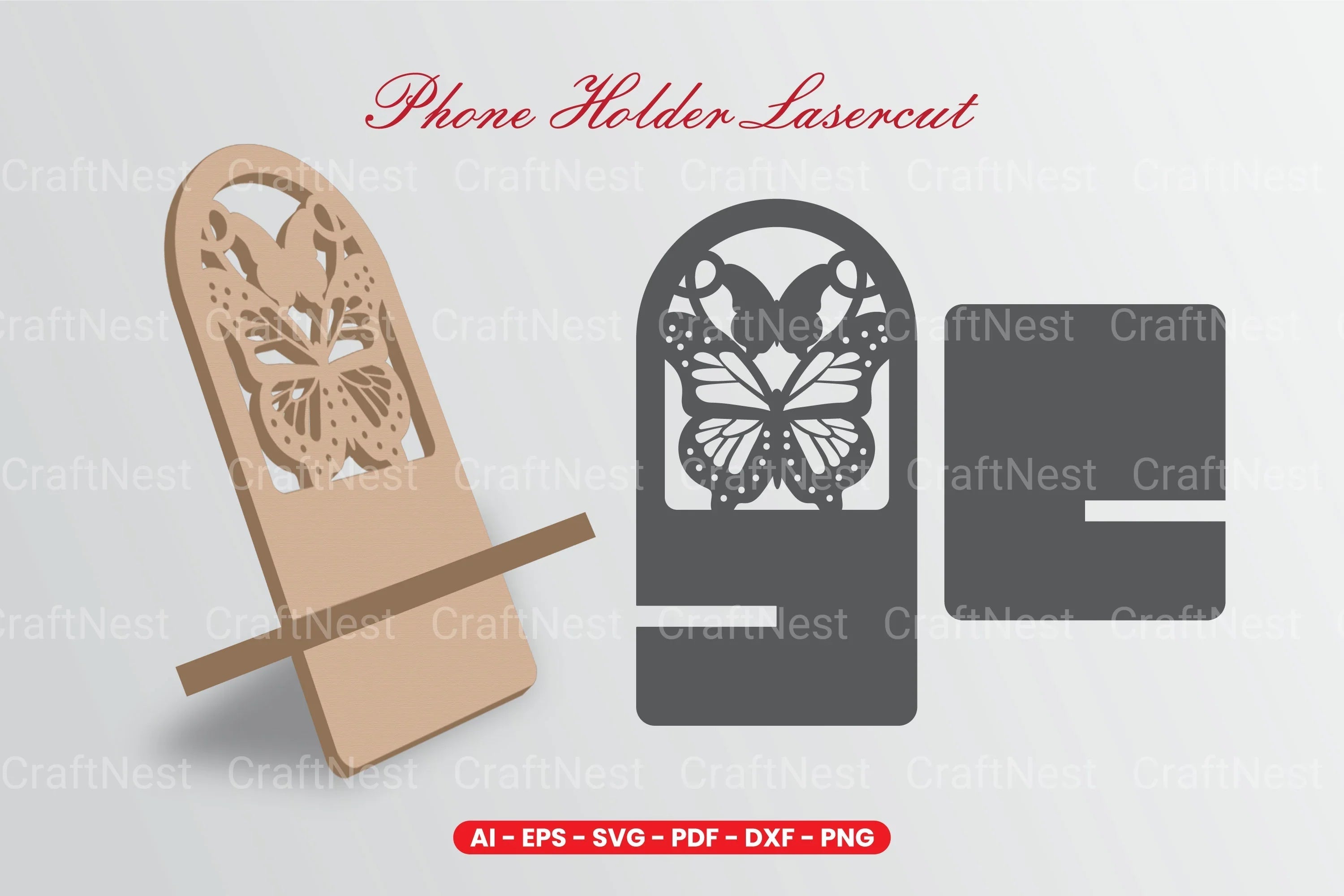 Phone Holder Lasercut SVG Bundle - CraftNest - Digital Crafting and Art