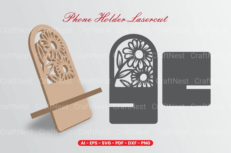 Phone Holder Lasercut SVG Bundle - CraftNest - Digital Crafting and Art