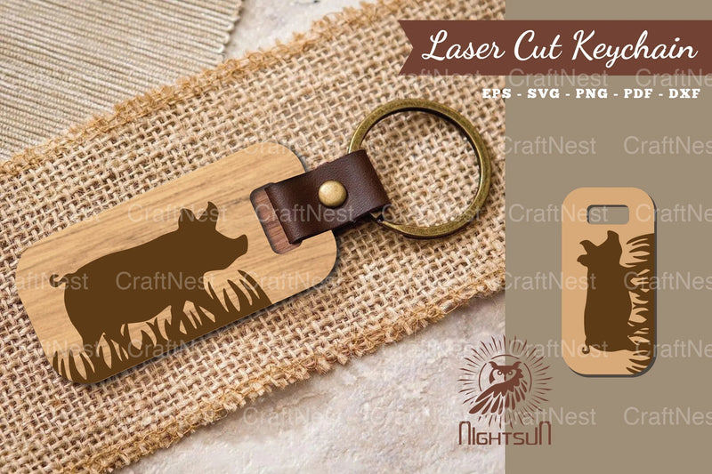 Pig Laser Cut Keychain Clipart Bundle - CraftNest - Digital Crafting and Art