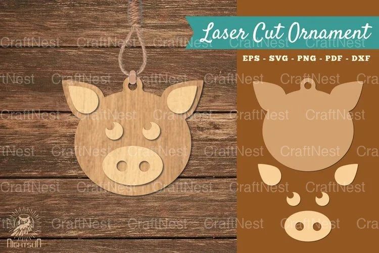 Pig Laser Cut Ornament Clipart Bundle - CraftNest - Digital Crafting and Art