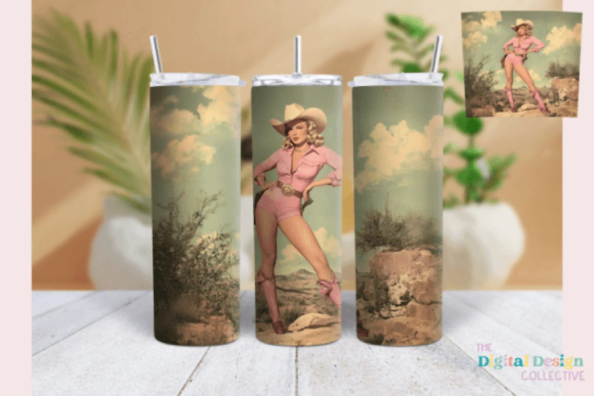 Pinup Girl Western Tumbler Wrap Bundle - CraftNest - Digital Crafting and Art