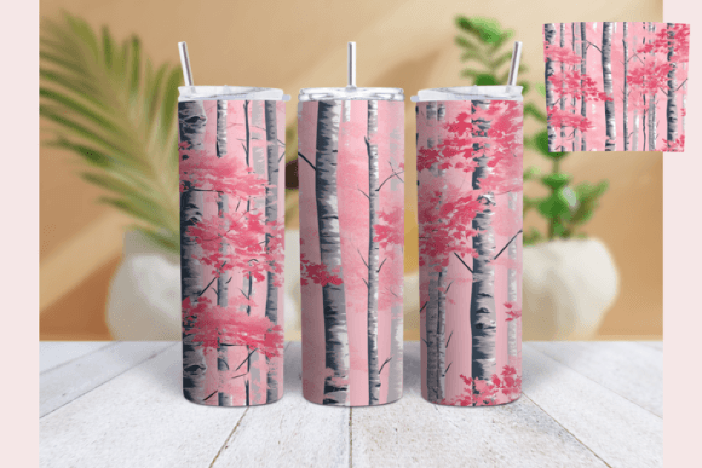 Birch Tree Valentine's Day Tumbler Wrap Bundle