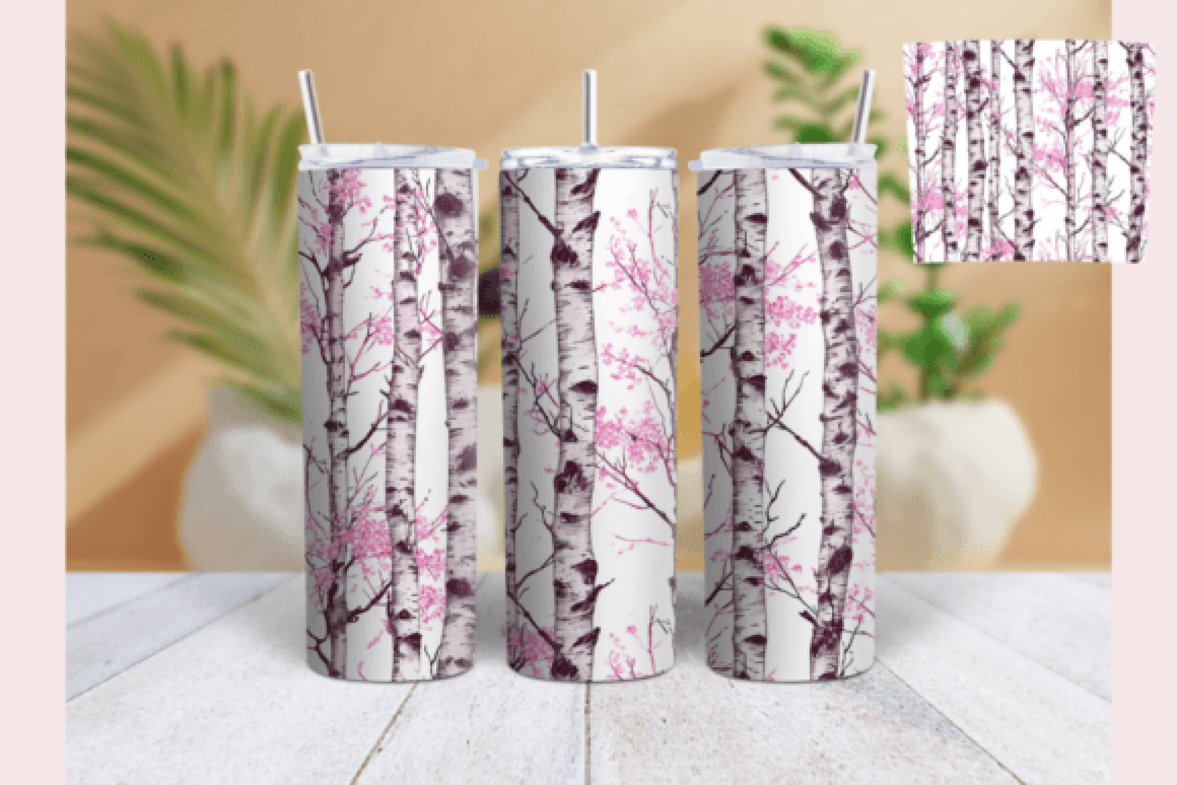 Birch Tree Valentine's Day Tumbler Wrap Bundle
