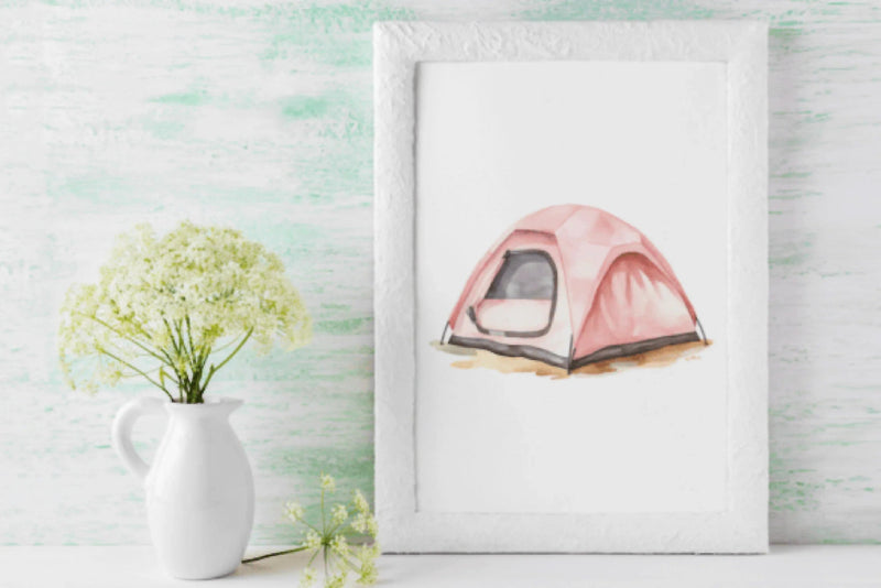 Pink Camping & Glamping Clipart Bundle - CraftNest - Digital Crafting and Art
