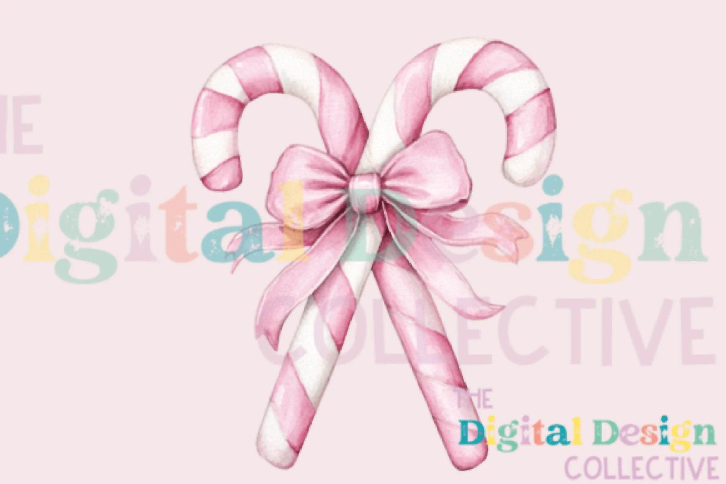 Pink Candy Cane Coquette Bow Christmas Decor Clipart Bundle - CraftNest - Digital Crafting and Art