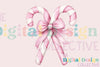 Pink Candy Cane Coquette Bow Christmas Decor Clipart Bundle