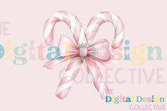 Pink Candy Cane Coquette Bow Christmas Decor Clipart Bundle - CraftNest - Digital Crafting and Art