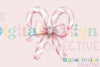 Pink Candy Cane Coquette Bow Christmas Decor Clipart Bundle