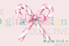 Pink Candy Cane Coquette Bow Christmas Decor Clipart Bundle - CraftNest - Digital Crafting and Art