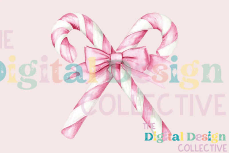 Pink Candy Cane Coquette Bow Christmas Decor Clipart Bundle - CraftNest - Digital Crafting and Art