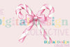 Pink Candy Cane Coquette Bow Christmas Decor Clipart Bundle