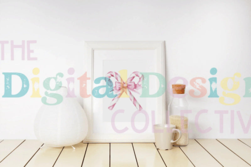 Pink Candy Cane Coquette Bow Christmas Decor Clipart Bundle - CraftNest - Digital Crafting and Art