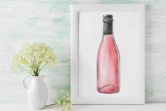 Pink Champagne Bottle Clipart Bundle - CraftNest - Digital Crafting and Art
