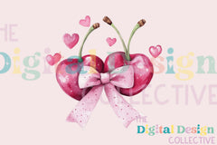 Valentine's Day Coquette Bow Cherry Design Clipart Bundle - CraftNest - Digital Crafting and Art