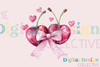 Valentine's Day Coquette Bow Cherry Design Clipart Bundle