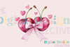 Pink Cherry Coquette Bow Clipart Bundle