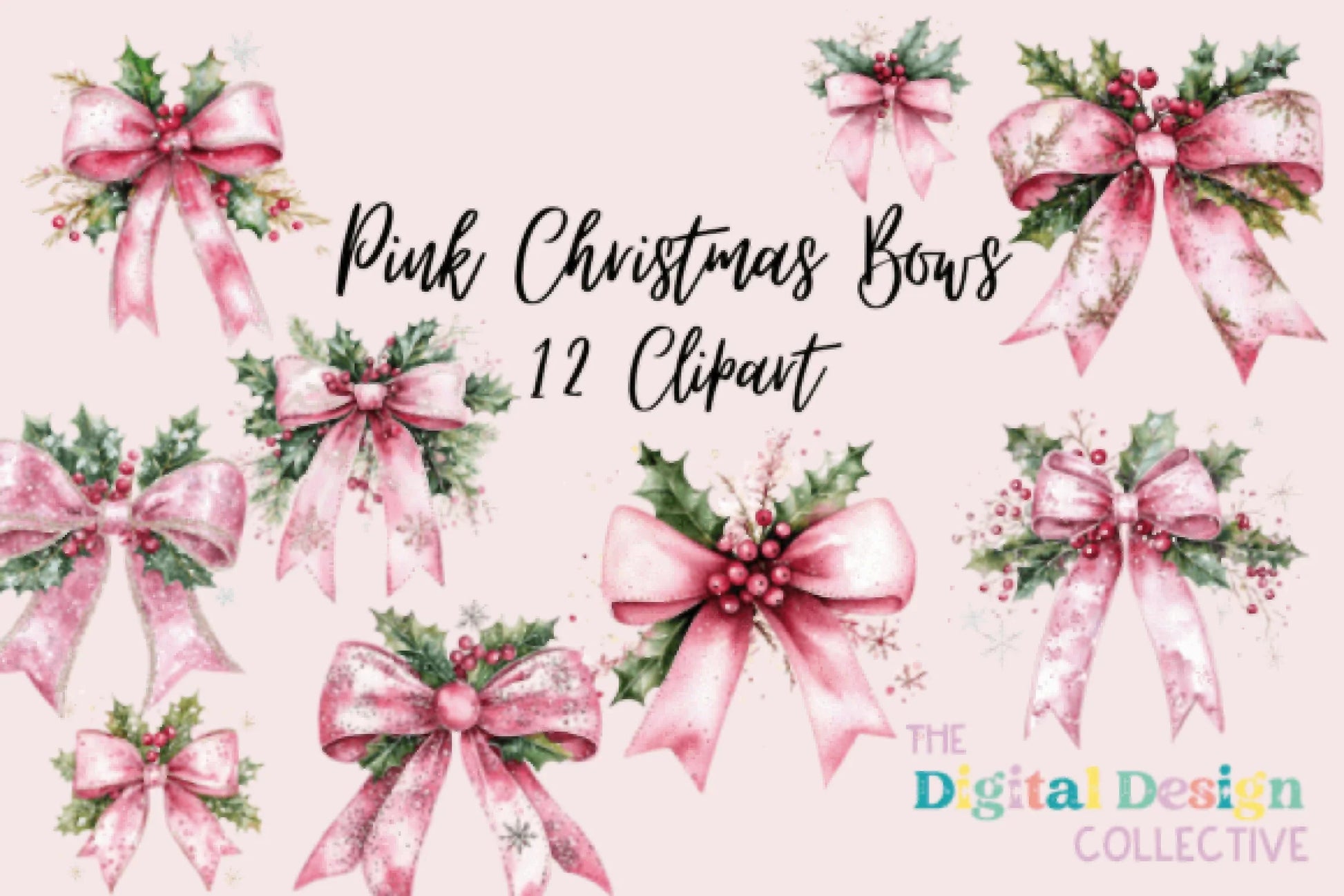 Christmas Bows Clipart Bundle - CraftNest - Digital Crafting and Art