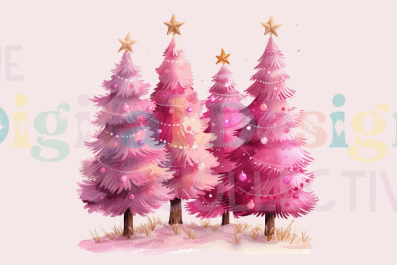 Pink Christmas T-Shirt Design Clipart Bundle - CraftNest - Digital Crafting and Art