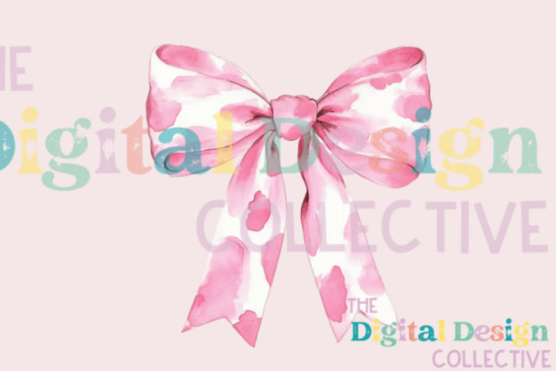 Pink Cow Print Coquette Bow Clipart Bundle - CraftNest - Digital Crafting and Art
