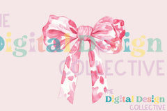 Pink Cow Print Coquette Bow Clipart Bundle - CraftNest - Digital Crafting and Art
