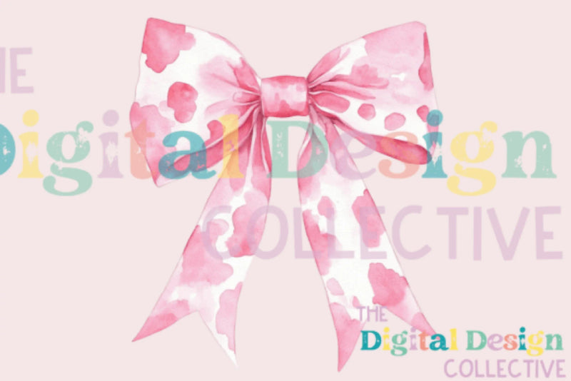 Pink Cow Print Coquette Bow Clipart Bundle - CraftNest - Digital Crafting and Art