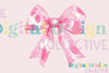 Pink Cow Print Coquette Bow Clipart Bundle