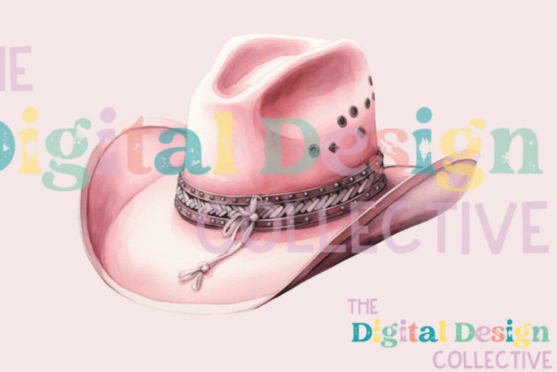 Stylish Pink Cowboy Hat Clipart Bundle - CraftNest - Digital Crafting and Art