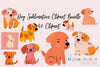 Pink Dog Clipart Bundle