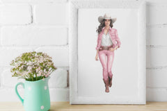 Pink Girl Cowboy Clipart Bundle - CraftNest - Digital Crafting and Art