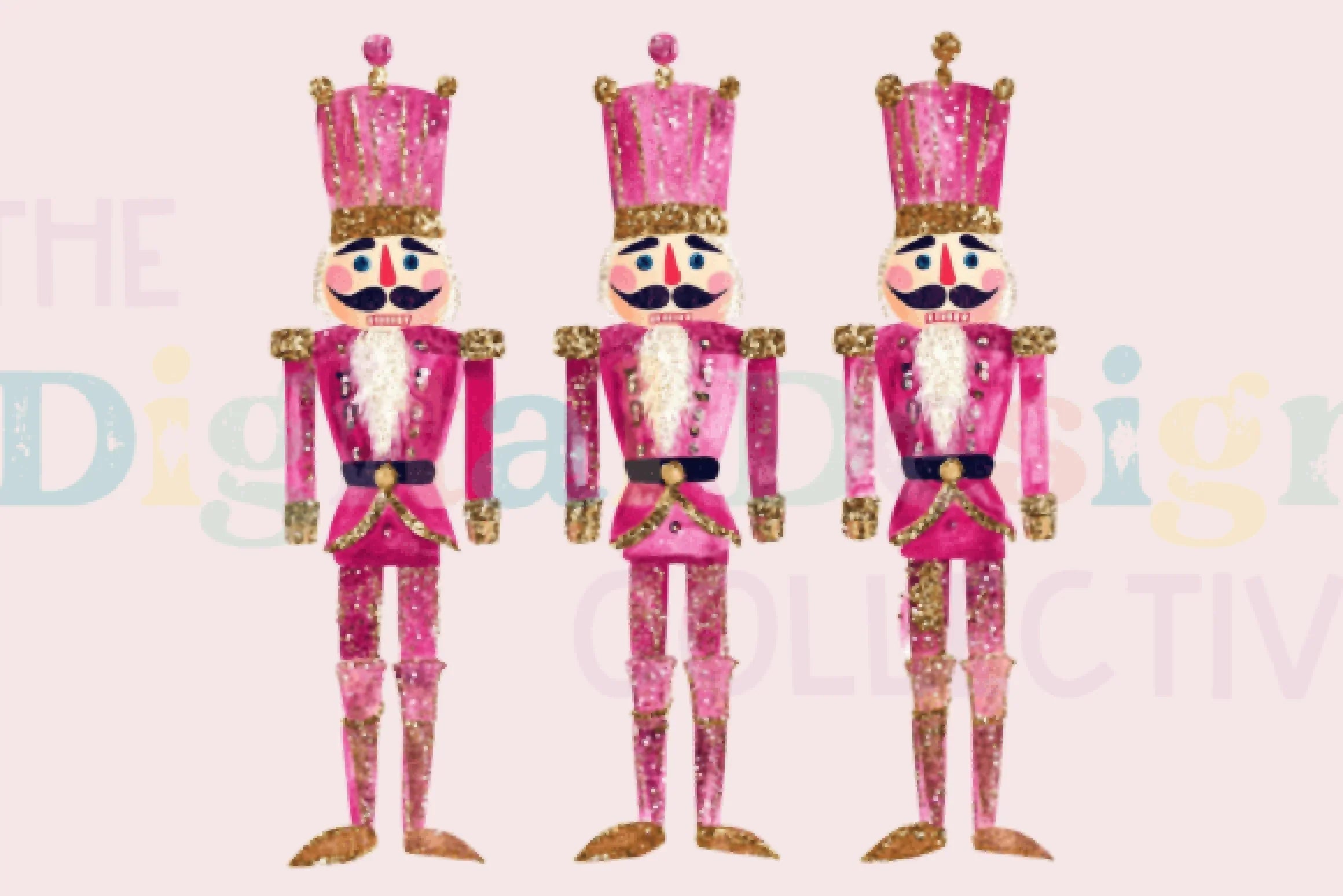 Pink Glitter Nutcracker Friends Clipart Bundle - CraftNest - Digital Crafting and Art