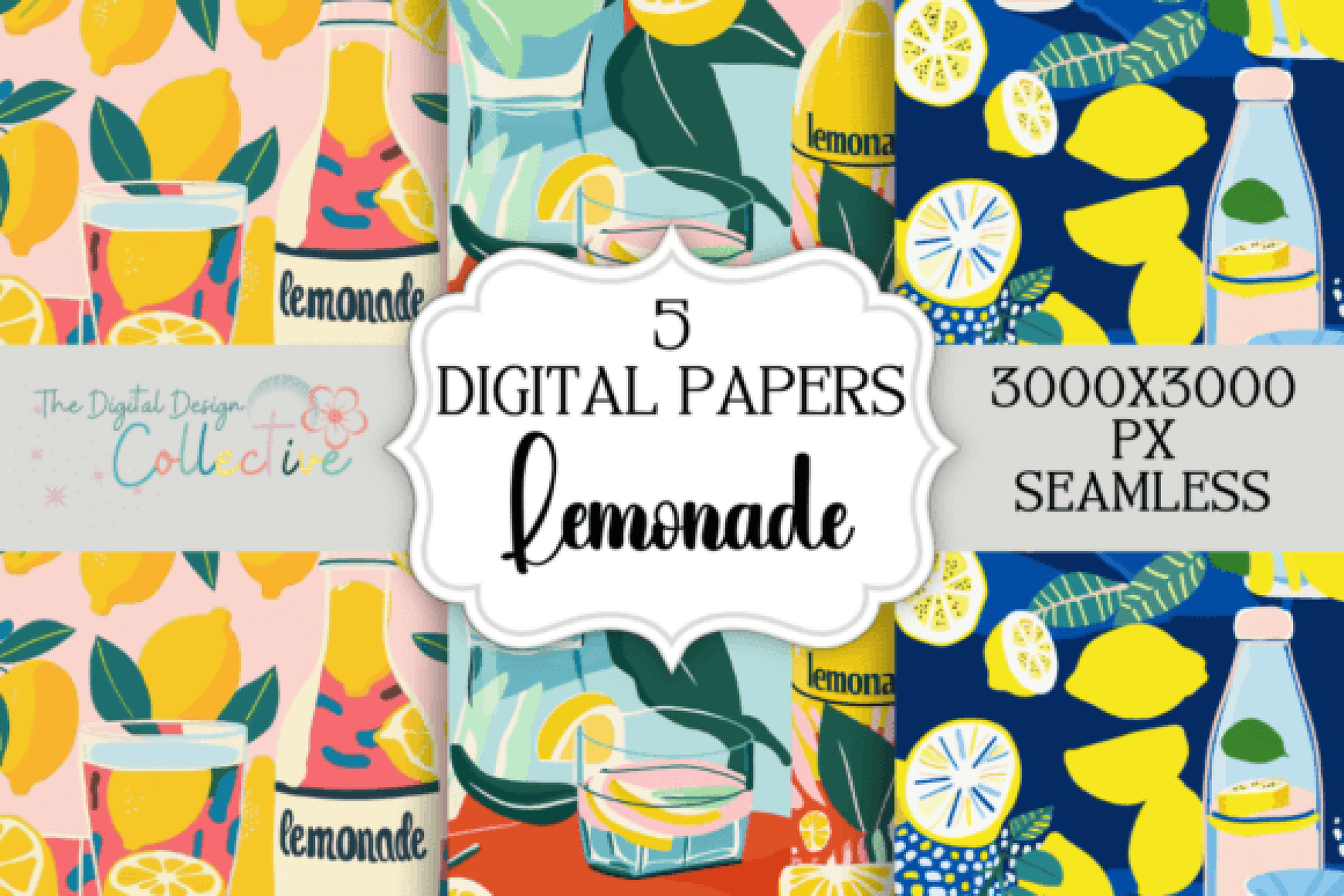 Pink Lemonade Seamless Digital Paper - CraftNest - Digital Crafting and Art