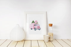 Pink Christmas Package Trucks Clipart Bundle - CraftNest - Digital Crafting and Art