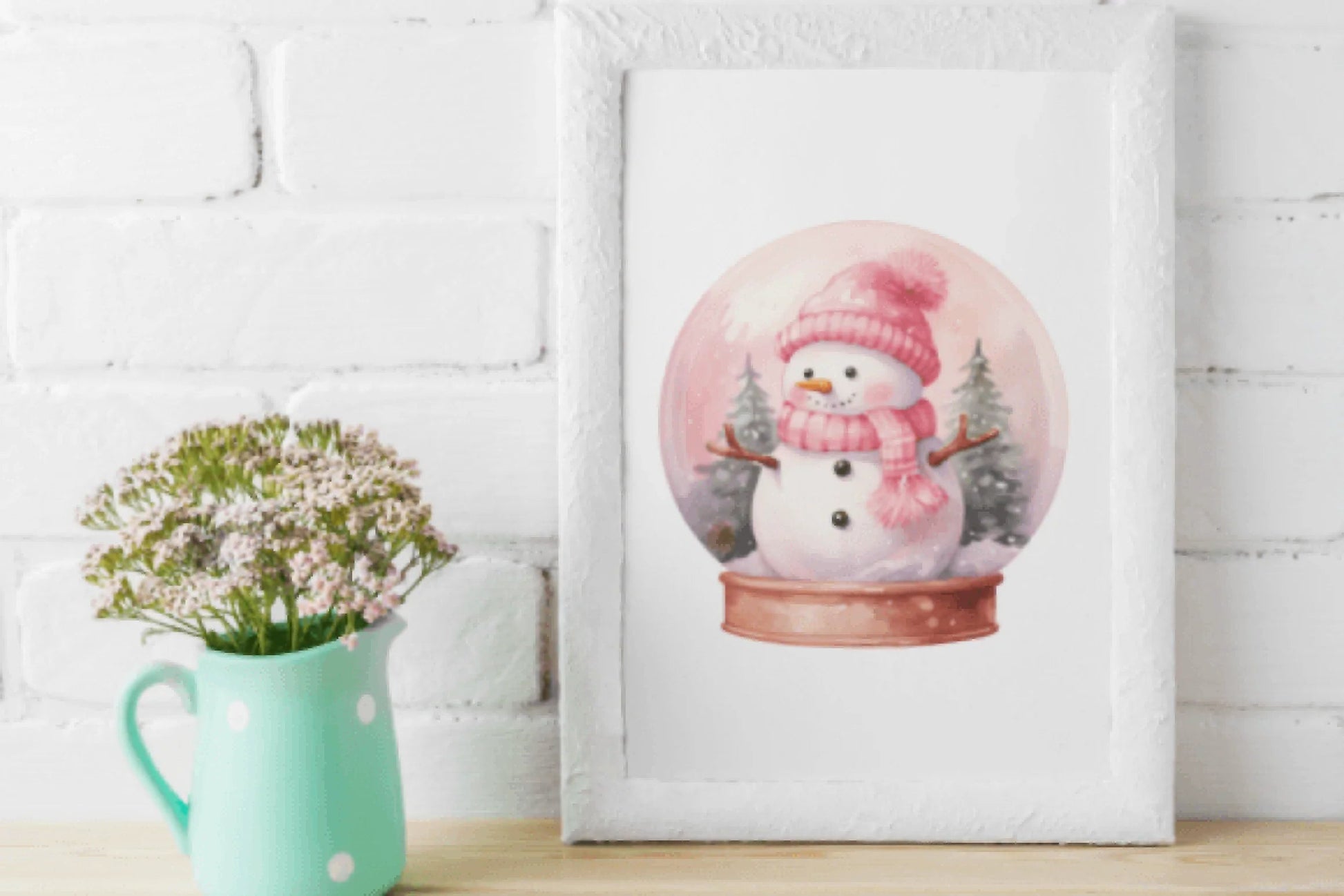Pink Snow Globe Christmas Clipart Bundle - CraftNest - Digital Crafting and Art