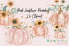 Pink Sunflower Pumpkin Clipart Bundle