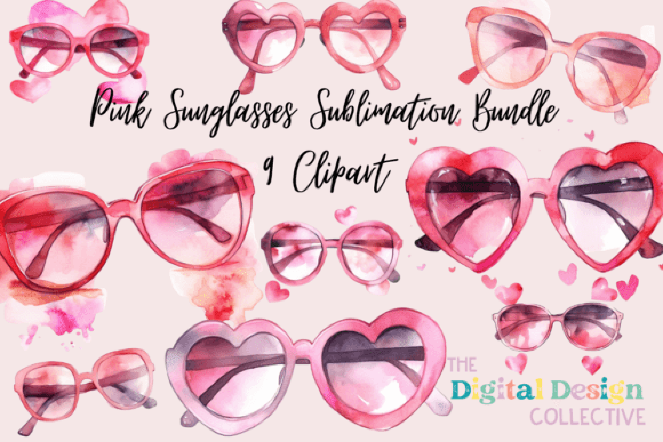 Trendy Pink Sunglasses Clipart Bundle - CraftNest - Digital Crafting and Art