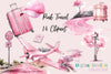 Pink Travel Girls Hand Drawn Clipart Bundle
