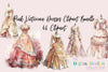 Pink Victorian Dresses Clipart Bundle