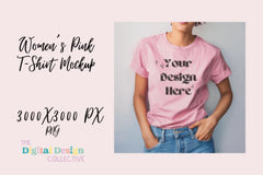 Pink Bella Canvas 3001 T-Shirt Mockup - CraftNest - Digital Crafting and Art