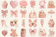 Pink Coquette Aesthetic Clipart Bundle - CraftNest - Digital Crafting and Art