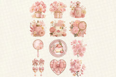 Pink Coquette Aesthetic Clipart Bundle - CraftNest - Digital Crafting and Art