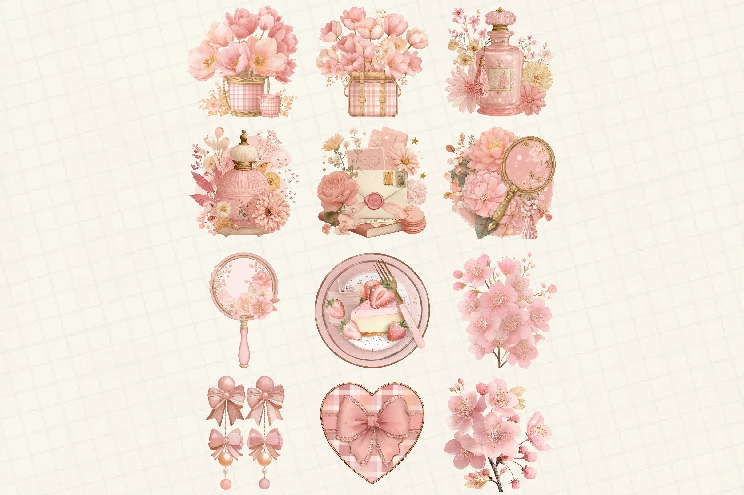 Pink Coquette Aesthetic Clipart Bundle - CraftNest - Digital Crafting and Art