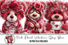Pink Floral Valentine's Day Bear Clipart Bundle