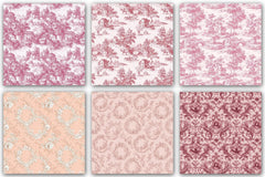 Pink French Toile De Jouy Pattern Clipart Bundle - CraftNest - Digital Crafting and Art