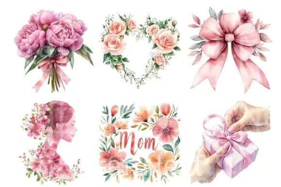 Pink Mother's Day Clipart Bundle - CraftNest - Digital Crafting and Art
